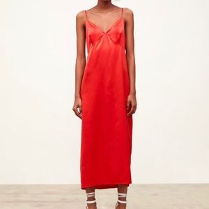 🚨FINAL PRICE🚨 NWT Zara red Satin slip dress